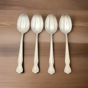 Rogers Brothers Daybreak Elegant Lady Set 4 Teaspoons Reinforced Plate IS